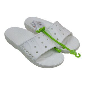 Crocs Baya II Slide Sandals White M9 W11 Lightweight Slip-Resistant Shower Shoes